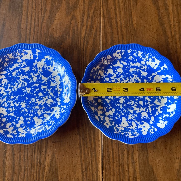 Pioneer woman country splatter cobalt blue appetizer plates. Lot of 2 Melamine. - Picture 2 of 3